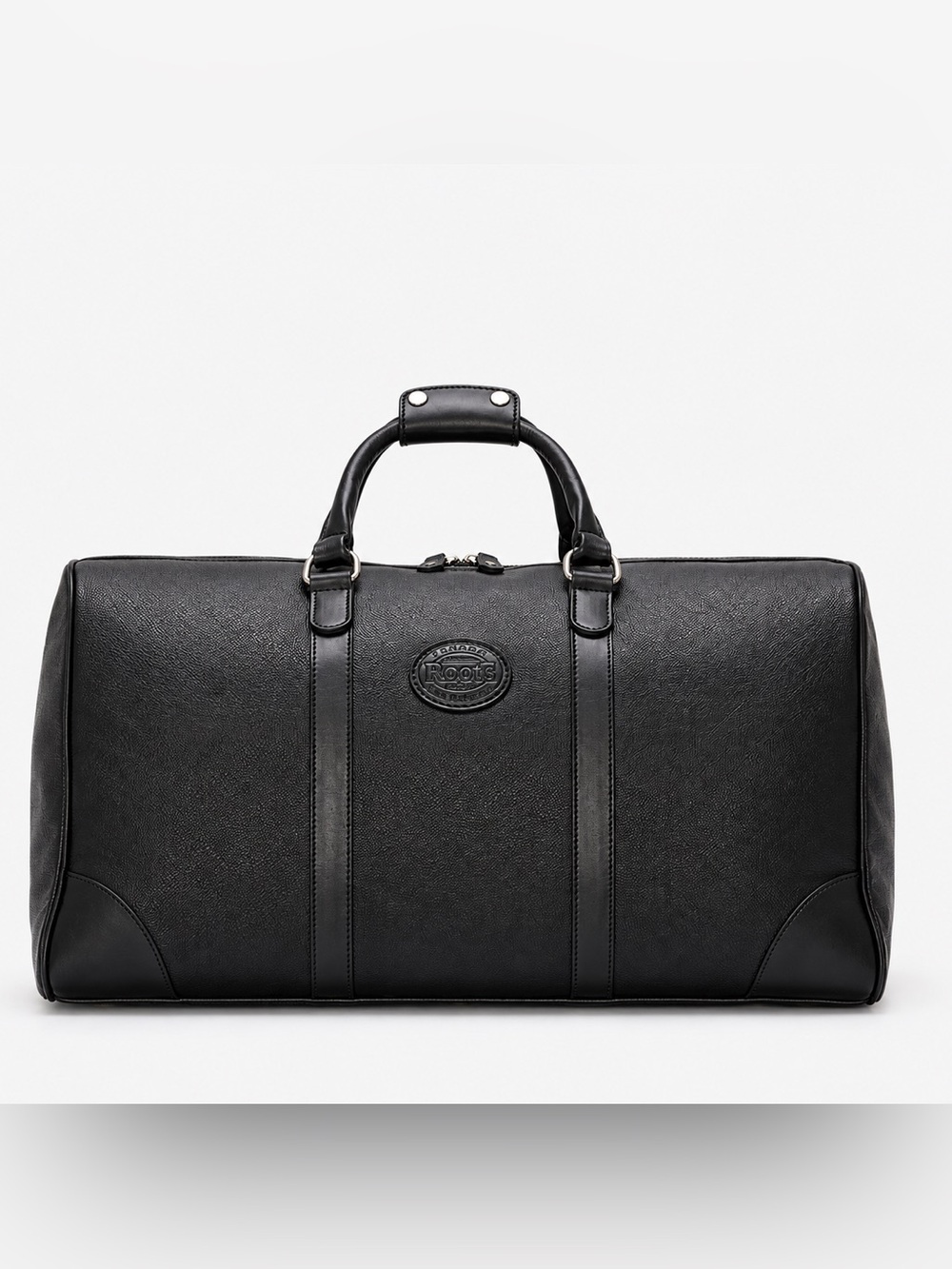 ROOTS black leather Banff weekender duffel (LG)